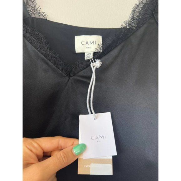 Cami NYC Freya Bow Strap Silk Lace Casual Top Women's Black Size: XXS NWT - Picture 5 of 10